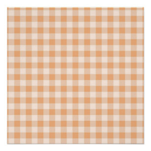 Poster Peach White À damiers En vichy Motif