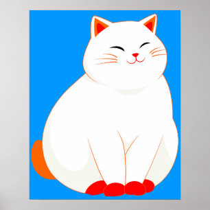 Poster Peaches, le Chat Sourire