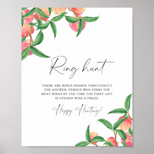 Poster Peaches - Ring chasse nuptiale jeu de douche (Devant)
