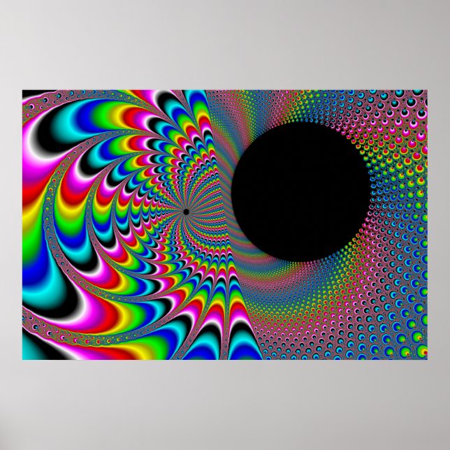 Poster Peackock A Delic - Art Fractal (Devant)