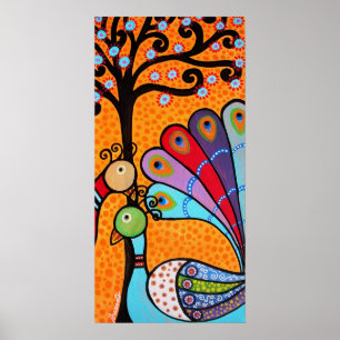 POSTER PEACOCK ABSTRAIT