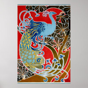 Poster Peacock Art Nouveau vintage 1898 par Gisbert Comba