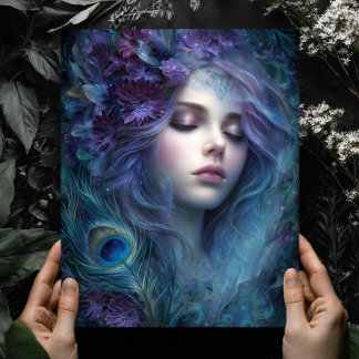 Poster Peacock Goddess Queen Fantasy Wall Art Print