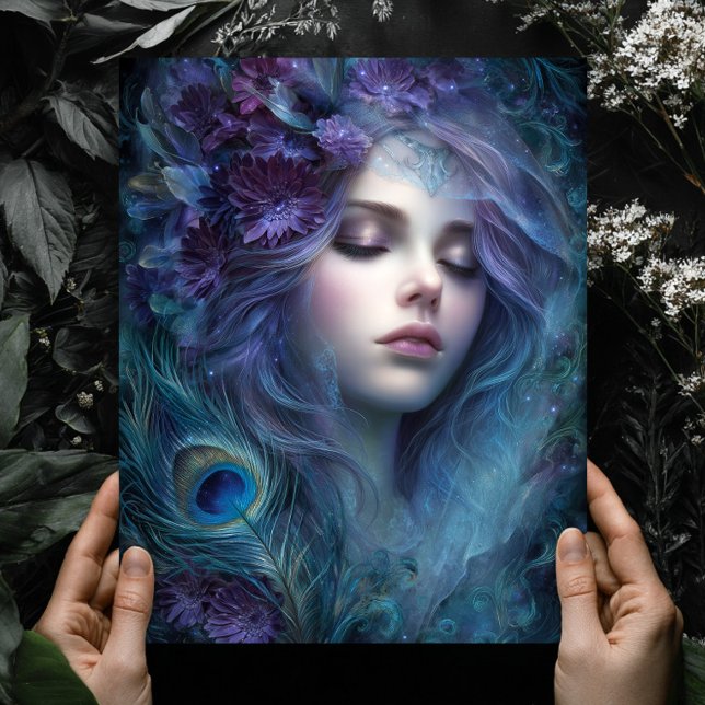 Poster Peacock Goddess Queen Fantasy Wall Art Print (Créateur téléchargé)