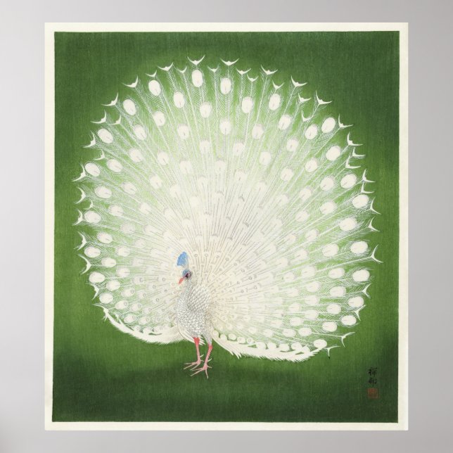 Poster Peacock japonais vintage par Ohara Koson (Devant)
