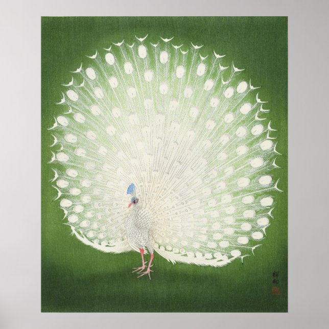 Poster Peacock vintage, Retro Japonais (Devant)