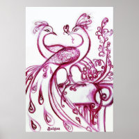 PEACOCKS EN AMOUR, Rouge et Blanc