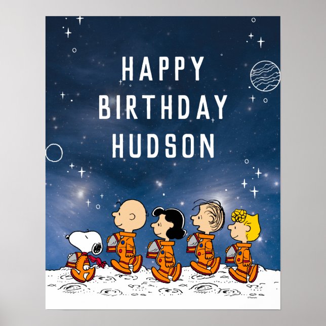 Poster Peanuts | Anniversaire dans l'espace (Devant)