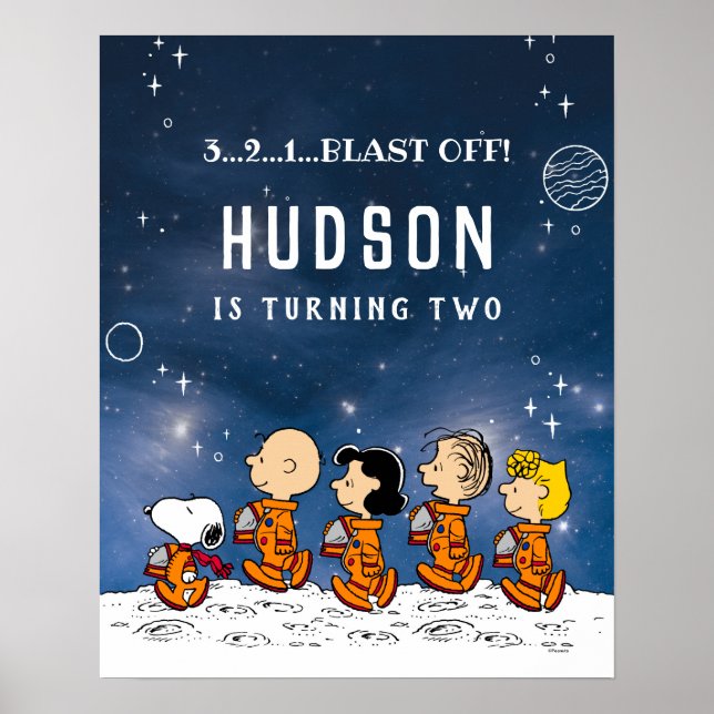 Poster Peanuts | Anniversaire dans l'espace (Devant)
