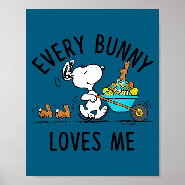 Poster Peanuts - Pâques - chaque lapin m'aime Peanuts -  (Devant)