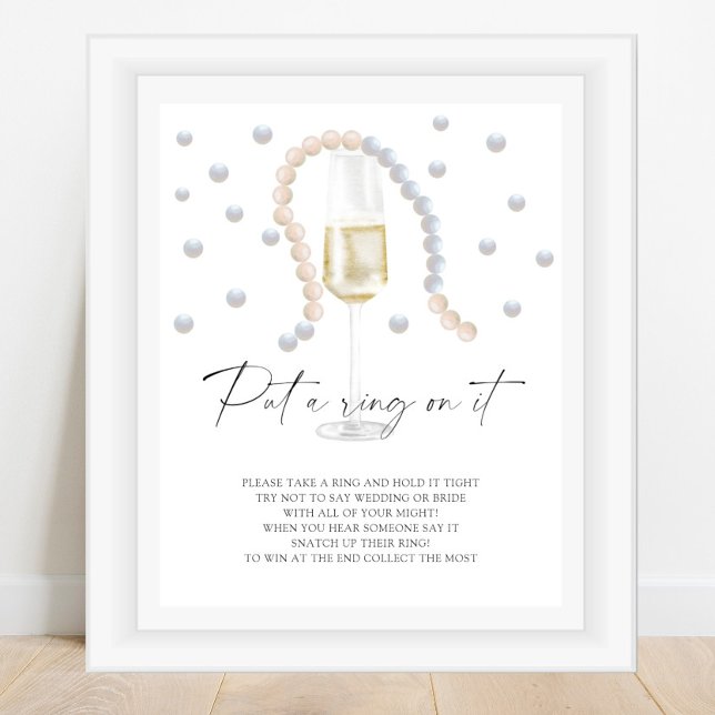 Poster Pearls & Prosecco - mettre une bague sur le jeu (Créateur téléchargé)