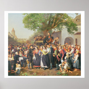 Poster Peasant Wedding in Lower Austria (oil on canvas)