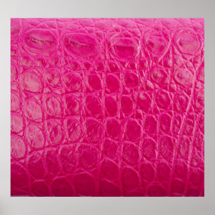 Poster Peau de crocodile rose, texture cuir