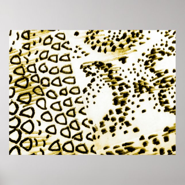 Poster Peau de serpent répétable. Style Mode Jaune. BLANC (Devant)