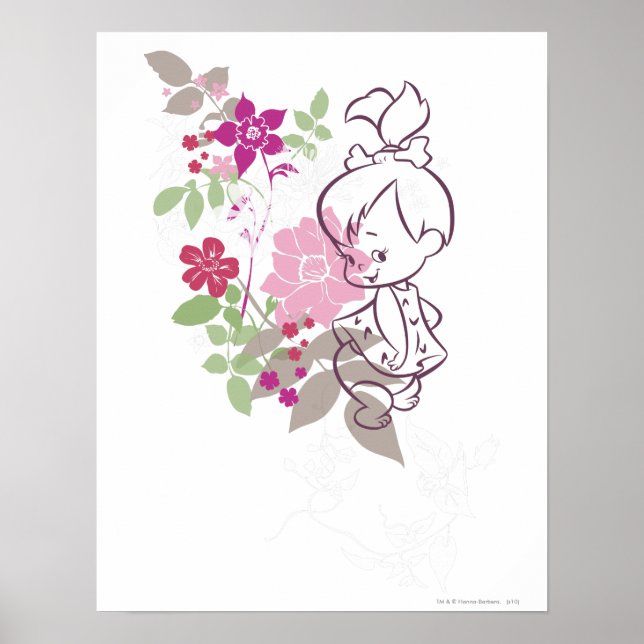Poster PEBBLES™ Un Cutie Dans Les Fleurs (Devant)