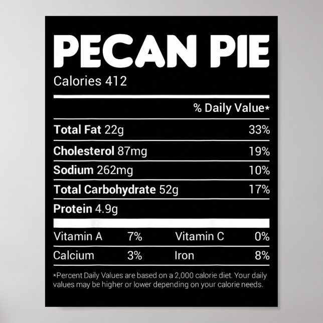 Poster Pecan E Nutrition Facts Tee Family Matching Christ (Devant)