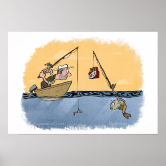 Poster Pêche à la bière