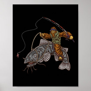 Poster Pêche à la capture Chasse au pied d'épi Pêcheurs 1