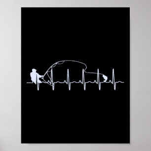 Poster Pêche à la mouche Battement de coeur Poisson Pêche
