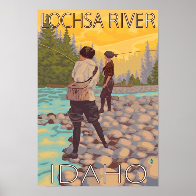 Poster Pêche à la mouche - Lochsa River, Idaho (Devant)
