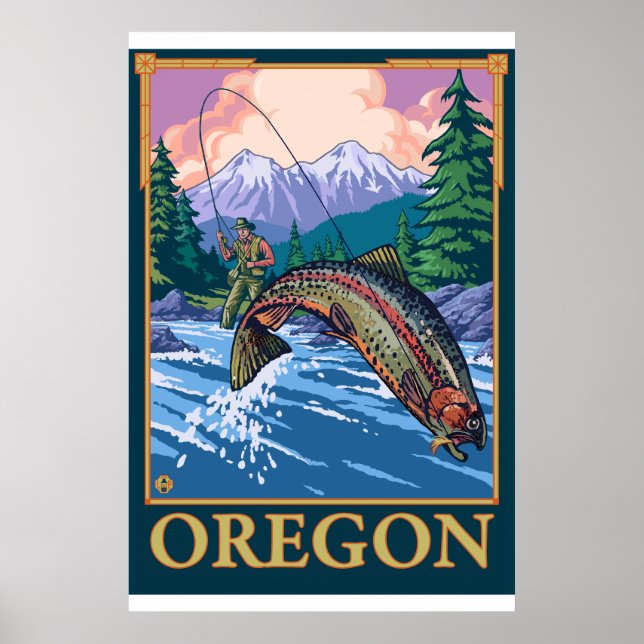 Poster Pêche à la mouche - Oregon (Devant)