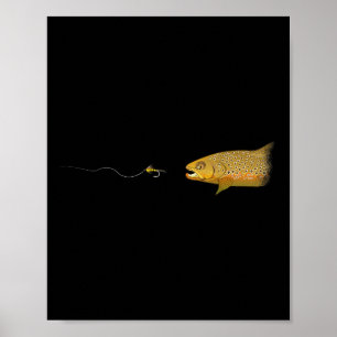 Poster Pêche à la mouche truite brune sèche Tying pêcheur