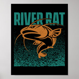 Poster Pêche à la pêche au rat d'eau douce - Pêche au poi