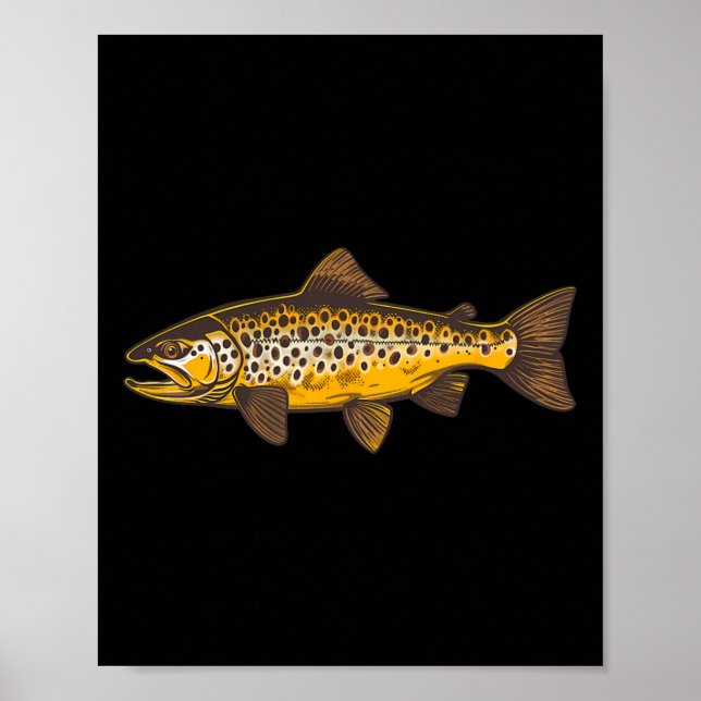 Poster Pêche À La Truite Brown Pêche À L'Extérieur Et Nat (Devant)