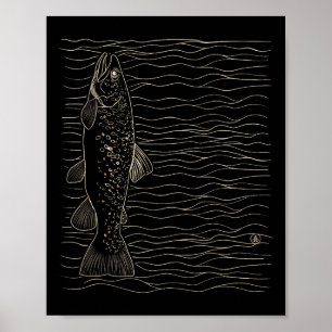 Poster Pêche à la truite brune au mouche sèche Montage de