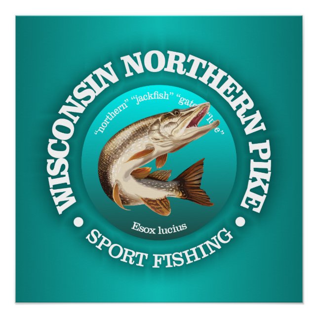 Poster Pêche au brochet dans le Wisconsin (Devant)