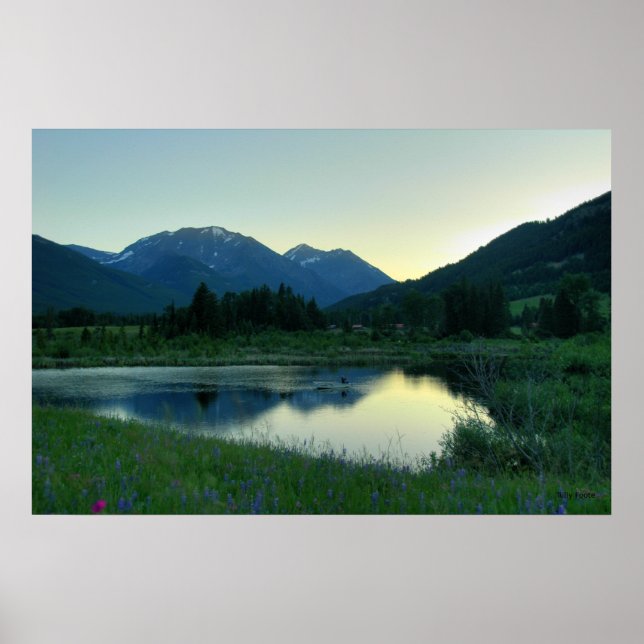 Poster Pêche au coucher du soleil (Devant)