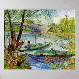 Poster Pêche au printemps par Vincent van Gogh