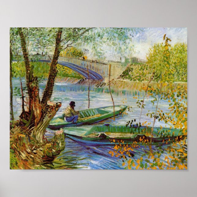 Poster Pêche au printemps, Van Gogh Art (Devant)