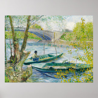 Poster Pêche au printemps Vincent Van Gogh