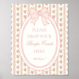 Poster Pêche & Beige Vintage Fantaisie Florale Partagez u