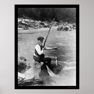Poster Pêche dans la rivière Potomac 1919