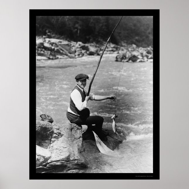 Poster Pêche dans la rivière Potomac 1919 (Devant)