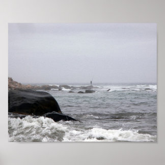 Poster Pêche dans le marais