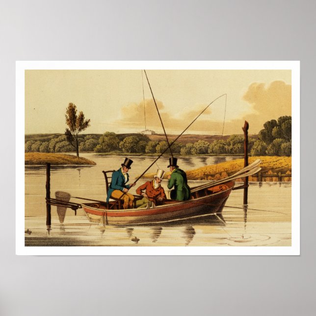 Poster Pêche dans un Punt, aquatiné par I. Clark, pub. pa (Devant)