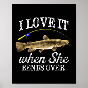 Poster Pêche drôle de poisson-chat à tête plate Poisson d