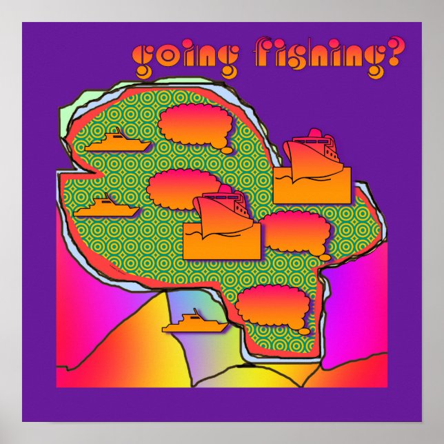 Poster Pêche en vue ? Joie du pêcheur (Devant)