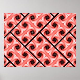 Poster Pêche et Motif noir de Volute