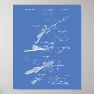 Poster Pêche leurre 1929 Plan directeur de l'art des brev