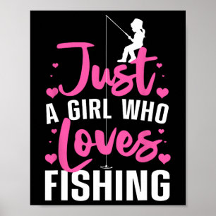 Poster Pêche mignonne pour femmes filles enfants pêcheur 