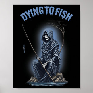 Poster Pêche Mourir Pêcher Faucheur Horreur Halloween