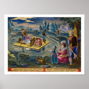 Poster Pêche sur un lac à la nuit, assiette 101 de 'Venat