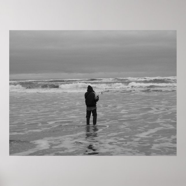 Poster Pêche surf (Devant)