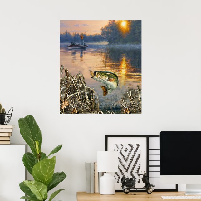 Poster Pêche terminée (Bureau à domicile)