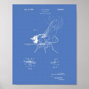 Poster Pêche Vol 1968 Plan directeur de l'art des brevets