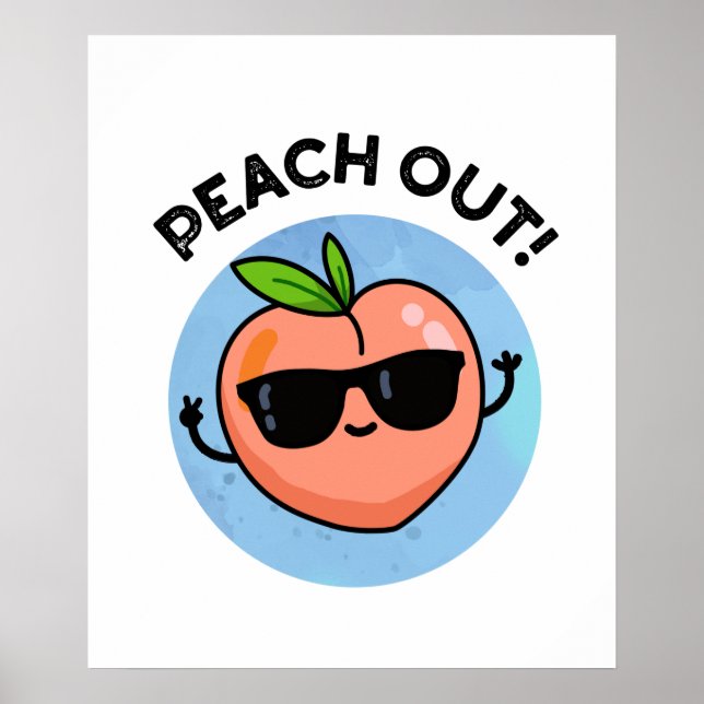Poster Pêcher Drôle Fruit Pun (Devant)